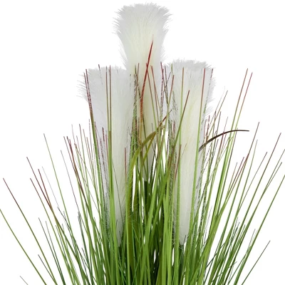 Northlight 27" Artificial Onion And Pampas Grass In Black Pot 2 Northlight 27" Artificial Onion And Pampas Grass In Black Pot - Image 2