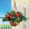 Collections Etc LED Frosted Hanging Artificial Winter Pine And Holly Basket 13 X 13 X 18 -Fresh Plant Store GUEST 1fc4af11 fa57 4db1 89ee 4a2582b6203f