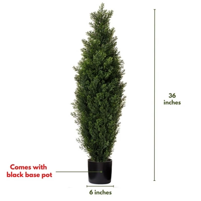 Forever Leaf 36" Cedar Boxwood In Black Pot (2 Pack), Indoor Artificial Plant For Home Decor 5 Forever Leaf 36" Cedar Boxwood In Black Pot (2 Pack), Indoor Artificial Plant For Home Decor - Image 5