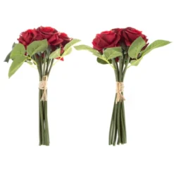 Rose Artificial Flowers - 18Pc Real Touch 11.5-Inch Fake Flower Set With Stems For Home Décor, Wedding, Or Bridal/Baby Showers By Pure Garden (Red) -Fresh Plant Store GUEST 46e620be 94ee 4284 b55d 2266526ace8d