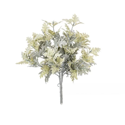 Vickerman Artificial Green Flocked Dusty Miller Bush, 2/pk 6 Vickerman Artificial Green Flocked Dusty Miller Bush, 2/pk - Image 6
