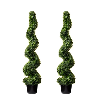 Forever Leaf 48" Spiral Boxwood In Black Pot (2 Pack), Indoor Artificial Plant For Home Decor 5 Forever Leaf 48" Spiral Boxwood In Black Pot (2 Pack), Indoor Artificial Plant For Home Decor - Image 5