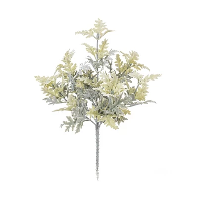 Vickerman Artificial Green Flocked Dusty Miller Bush, 2/pk 7 Vickerman Artificial Green Flocked Dusty Miller Bush, 2/pk - Image 7