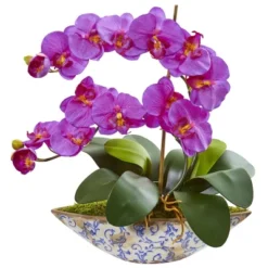 Nearly Natural 16-in Phalaenopsis Orchid Artificial Arrangement In Vase -Fresh Plant Store GUEST 74519c30 db48 4484 83c4 e4d7901a9f06