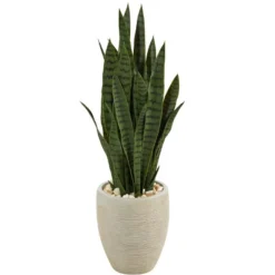 Nearly Natural 40-in Artificial Sansevieria Snake Plant In Sand Colored Planter -Fresh Plant Store GUEST 7d2d93f8 d565 46b5 9bba 7afde3b43433