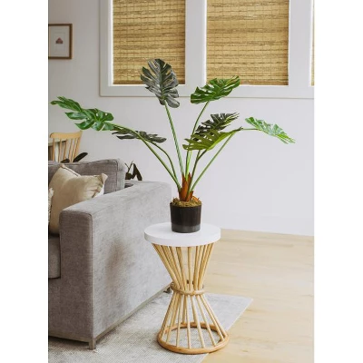 Forever Leaf 48" Artificial Monstera Artificial Plant In Black Pot, Indoor Artificial Plant For Home Decor 2 Forever Leaf 48" Artificial Monstera Artificial Plant In Black Pot, Indoor Artificial Plant For Home Decor - Image 2