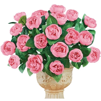 Collections Etc Cabbage Rose Bushes Set Of 3 3 Collections Etc Cabbage Rose Bushes Set Of 3 - Image 3