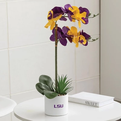 Forever Leaf LSU State Faux Orchid, Indoor Artificial Plant For Home Decor 6 Forever Leaf LSU State Faux Orchid, Indoor Artificial Plant For Home Decor - Image 6