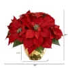 Nearly Natural 11-in Poinsettia Artificial Arrangement In Golden Vase -Fresh Plant Store GUEST a5bc6091 e9d0 406e 8fa7 add6205bbfa4