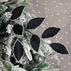 Northlight 26" Black And Silver Sequin Leaves Christmas Spray 6 Northlight 26" Black And Silver Sequin Leaves Christmas Spray -Fresh Plant Store GUEST ae804c25 349e 471e 83a1 2c312b6c0f5d