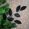 Northlight 26" Black And Silver Sequin Leaves Christmas Spray -Fresh Plant Store GUEST d8b7858d b17a 47ae adb1 55530c244262