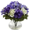 Nearly Natural Multi-Tone Beauty Hydrangea With Round Glass Vase, Beauty -Fresh Plant Store GUEST d972b163 bf49 4ab4 8b43 8218c0cc108d