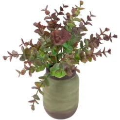 Northlight Real Touch™ Two-Toned Spring Eucalyptus Leaves Artificial Plant In Ceramic Pot 10" -Fresh Plant Store GUEST e02a1bdd 0dc9 4811 b1d2 4fe8a1edd4f0