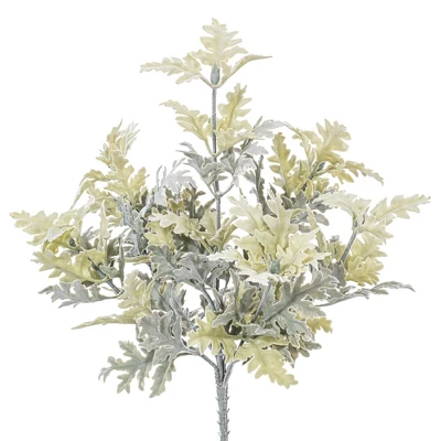 Vickerman Artificial Green Flocked Dusty Miller Bush, 2/pk 5 Vickerman Artificial Green Flocked Dusty Miller Bush, 2/pk - Image 5