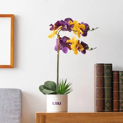 Forever Leaf LSU State Faux Orchid, Indoor Artificial Plant For Home Decor 4 Forever Leaf LSU State Faux Orchid, Indoor Artificial Plant For Home Decor - Image 4